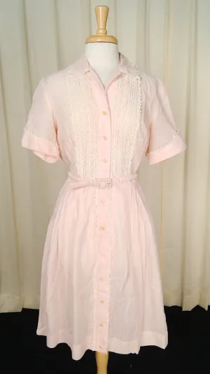 1950s Pink Shirtwaist Dress