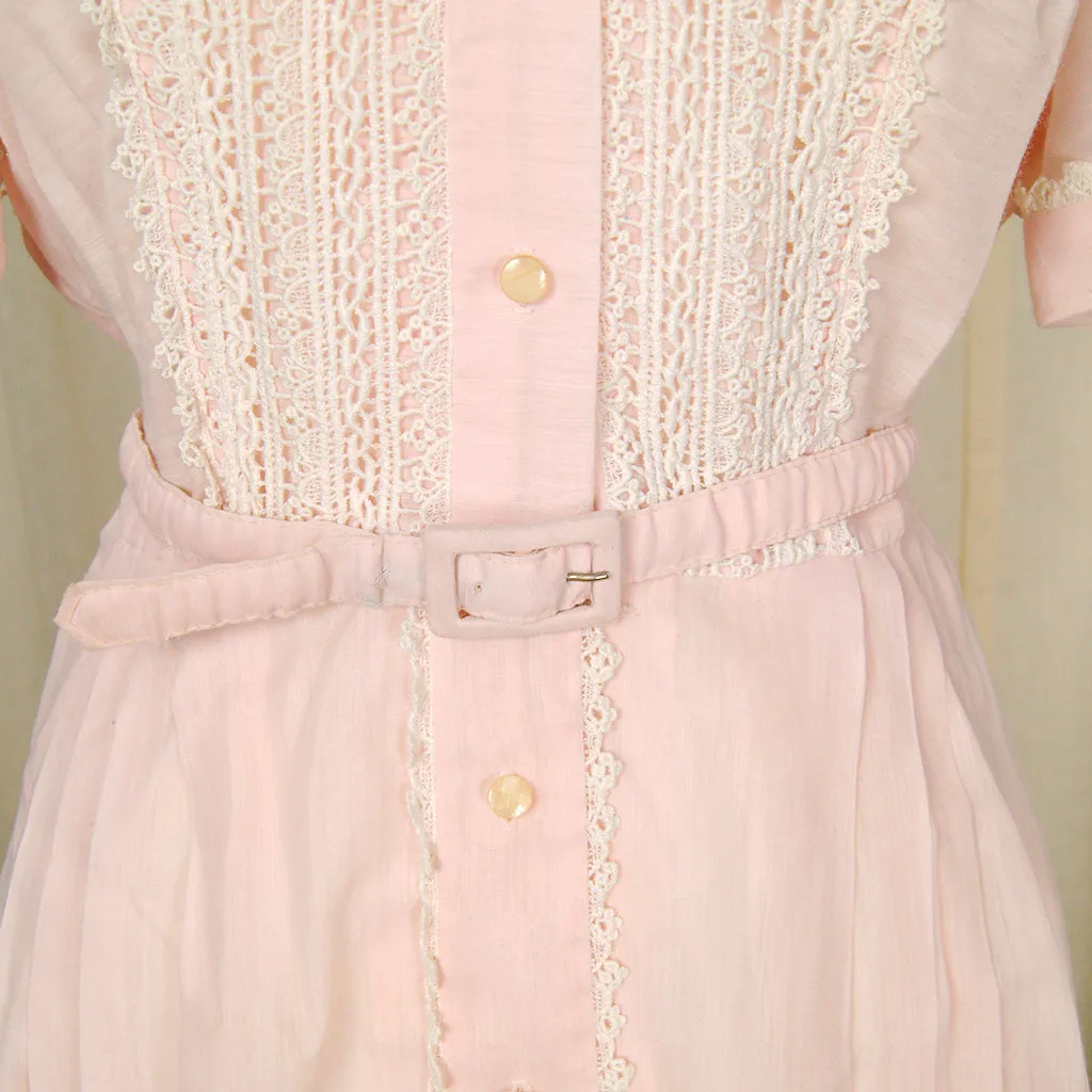 1950s Pink Shirtwaist Dress