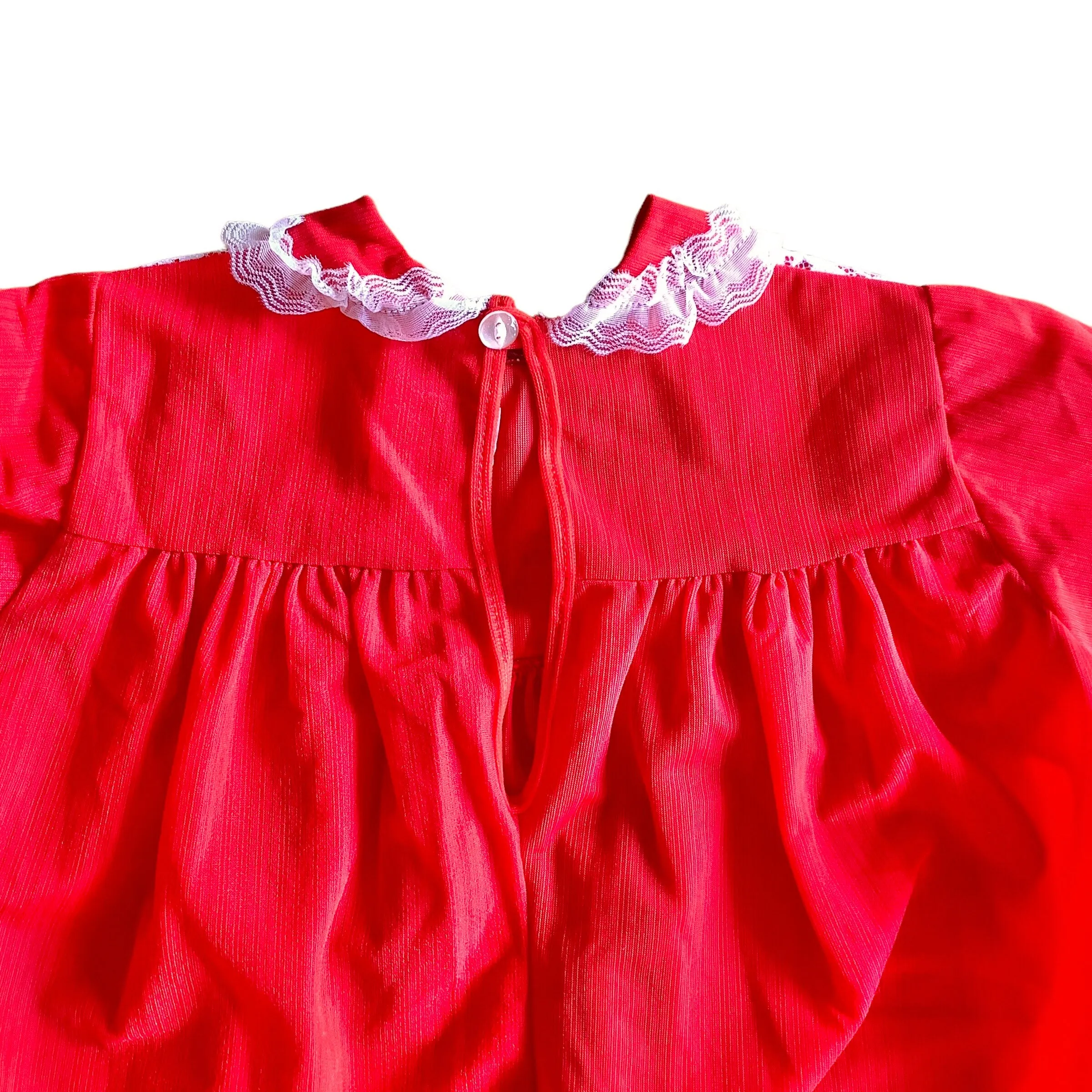 1970's  Red Dress 2-3Y