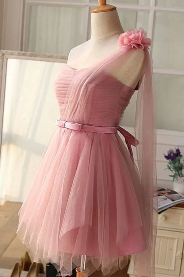 2024 New Arrival One Shulder Bridesmaid Dresses A Line Tulle P2B679RQ