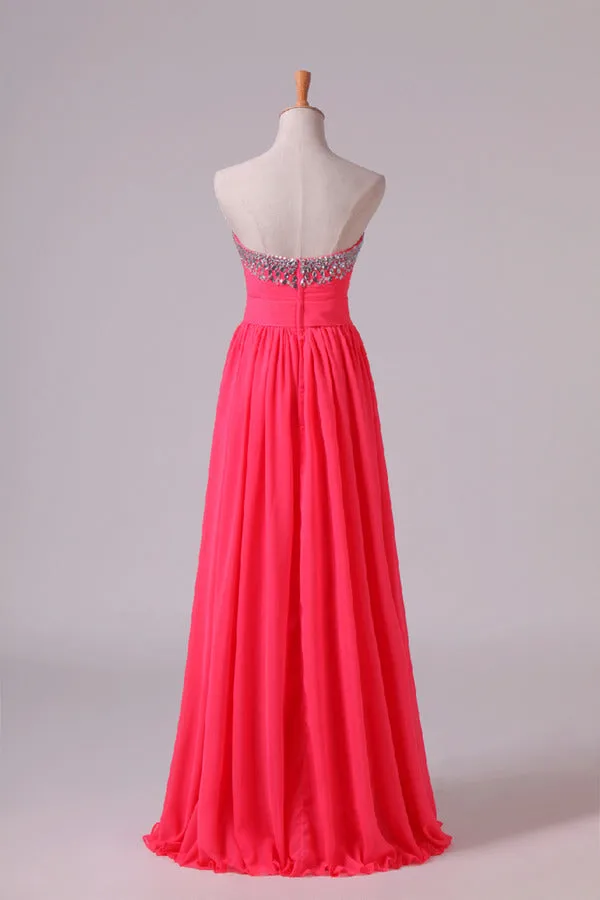 2024 Prom Dresses Sweetheart A Line Chiffon With Ruffles P4MAZKBB