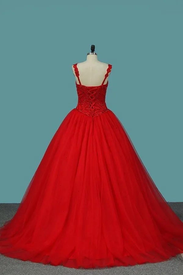 2024 Quinceanera Dresses Straps Beaded Bodice PXY8FHXH