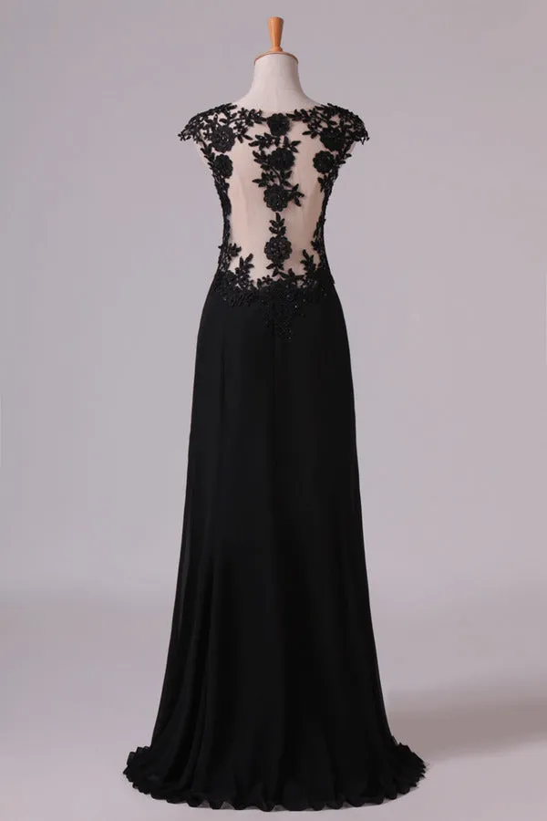 2024 Scoop Prom Dresses A Line Chiffon PAQLP8F5