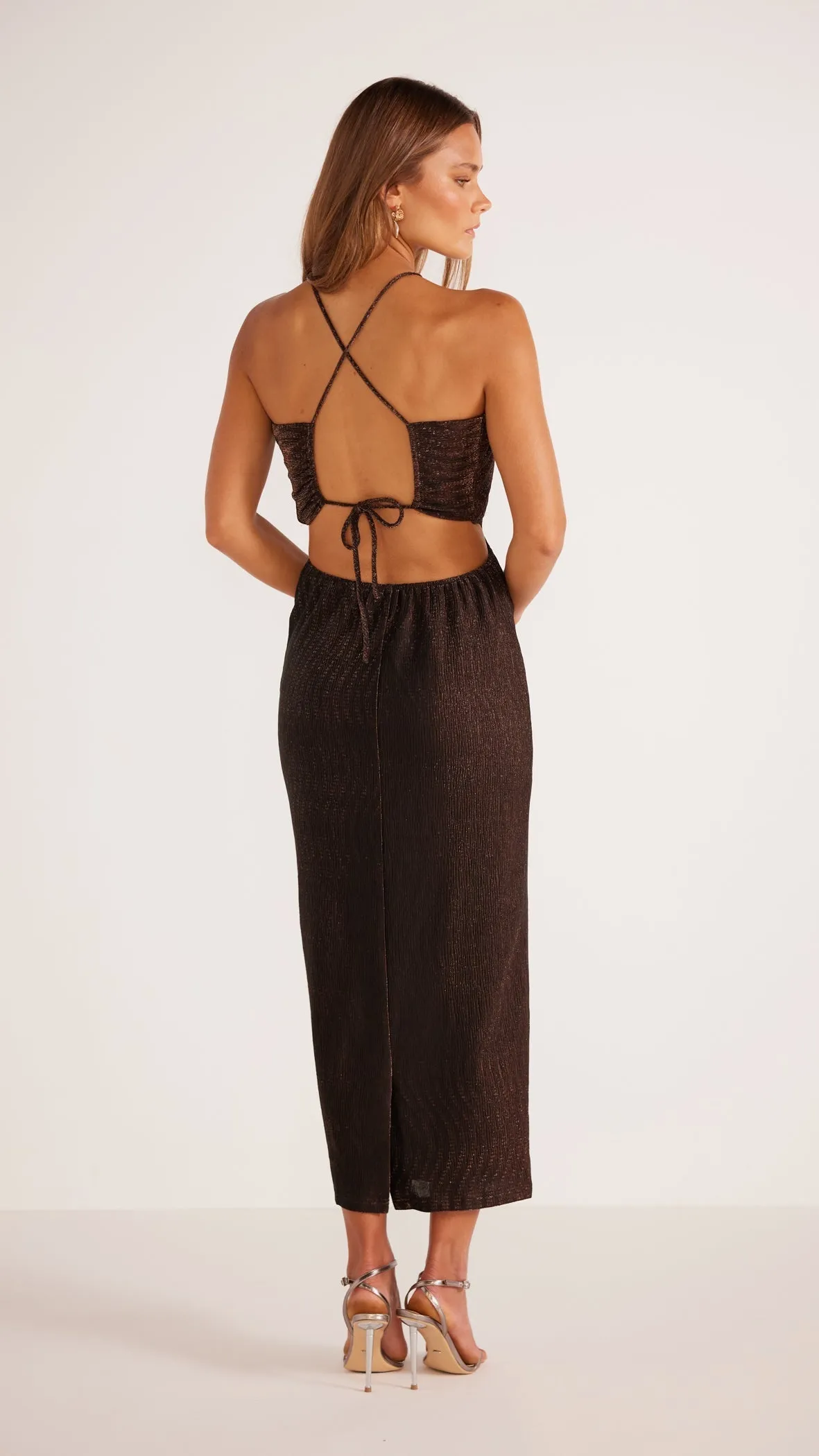 Alani Halter Tie Back Midi Dress