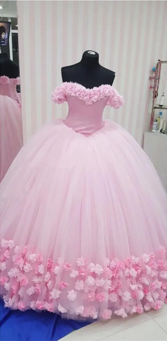 Amazing Pink Tulle Ball Gown Flower Dresses For Wedding Photography