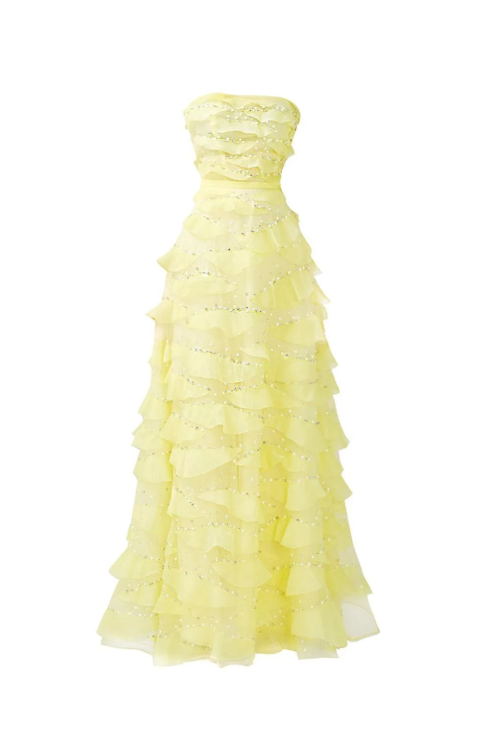 Arjun Strapless Stone Organza Floor Length Dress