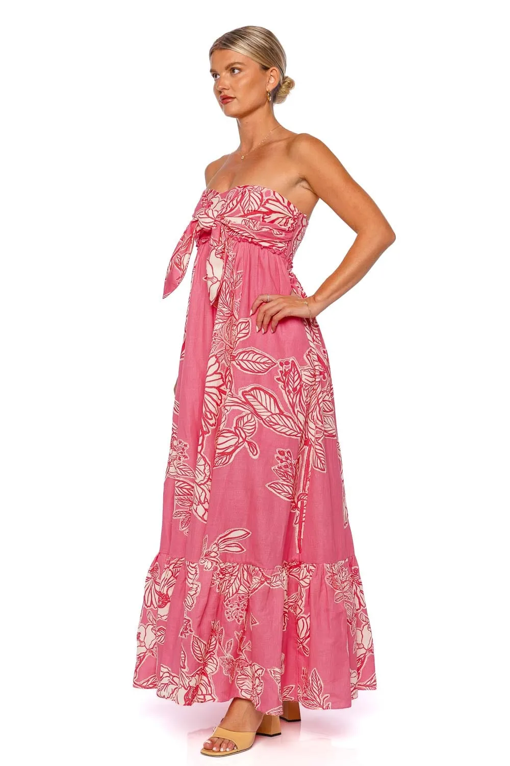 Asha Knotted Strapless Maxi Dress