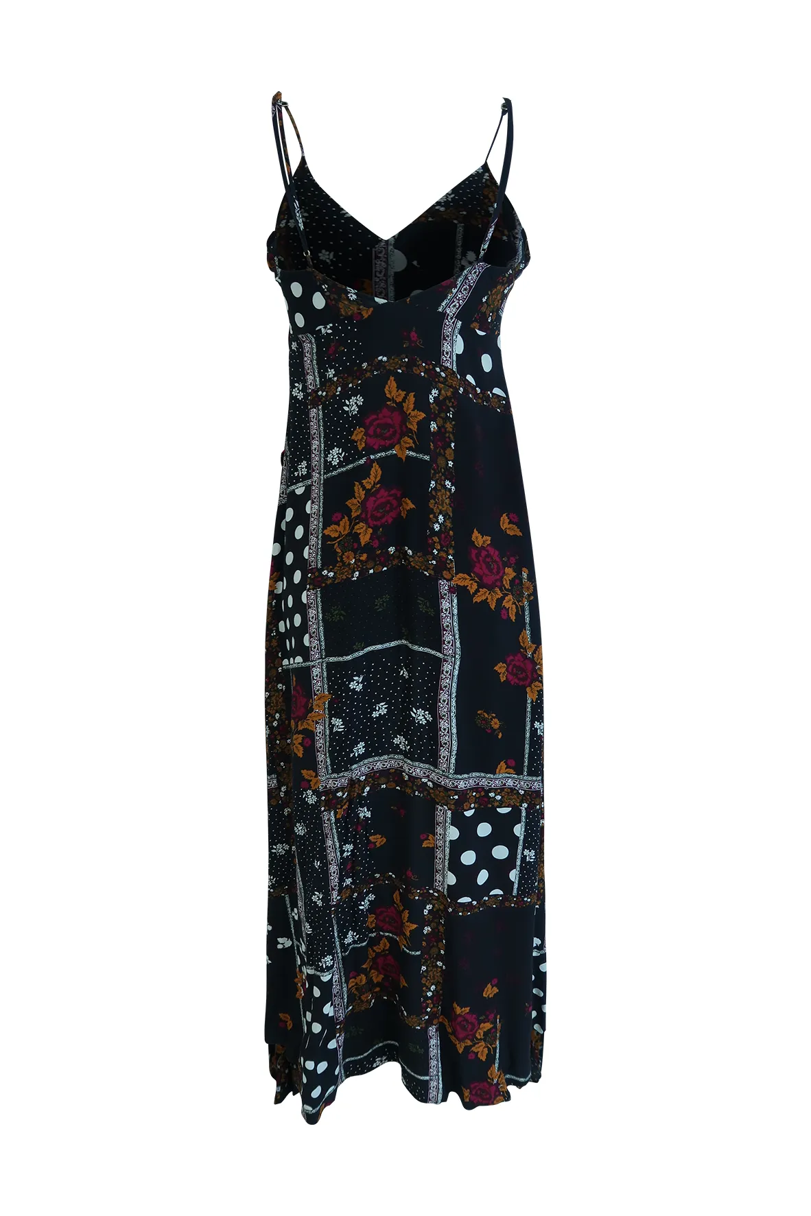 Black Floral High Slit Dress