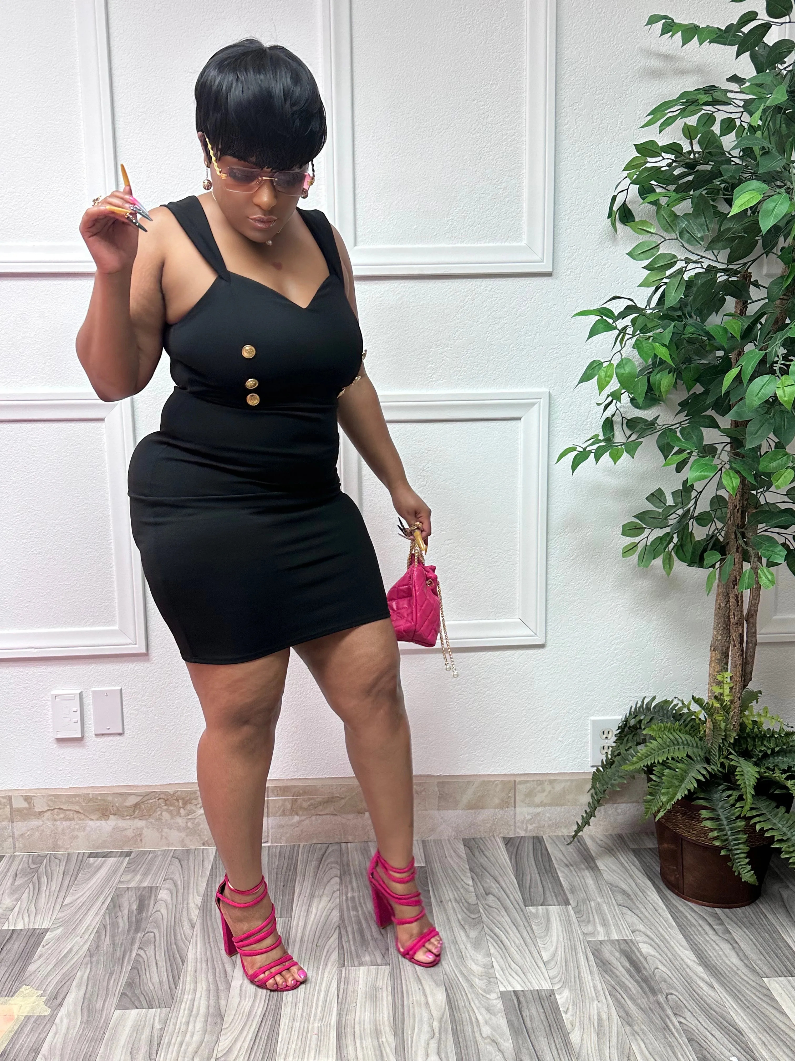 Black Mesha Bodycon Dress