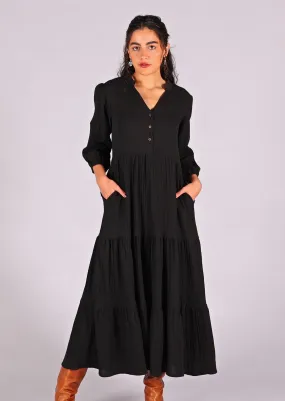 Black Tiered Maxi Dress