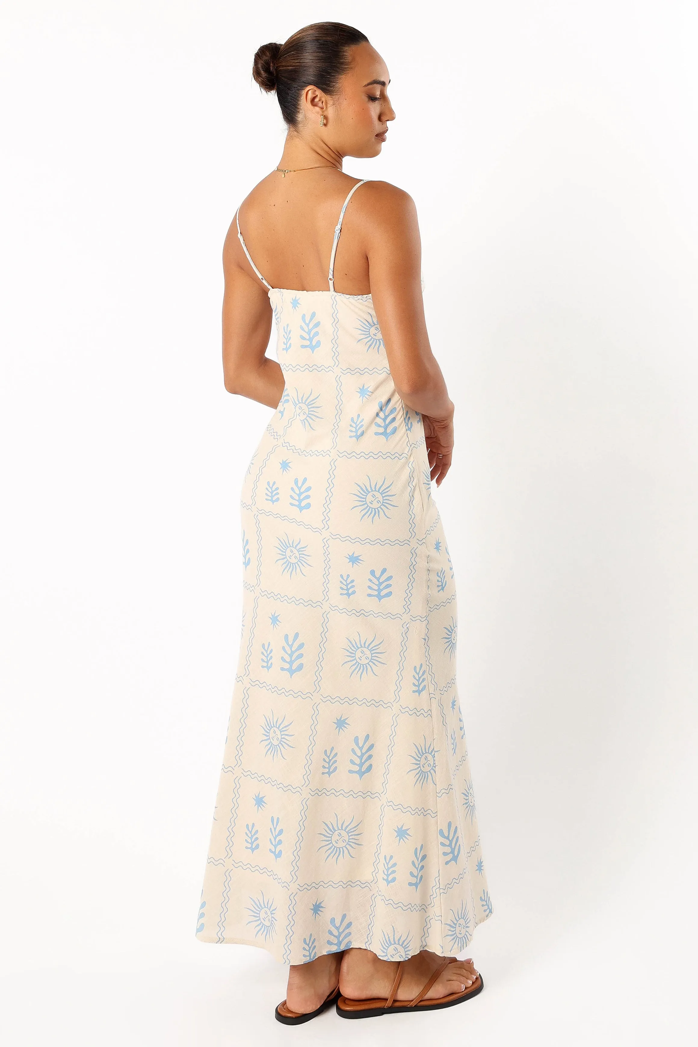 Coco Maxi Slip Dress - Blue Cream