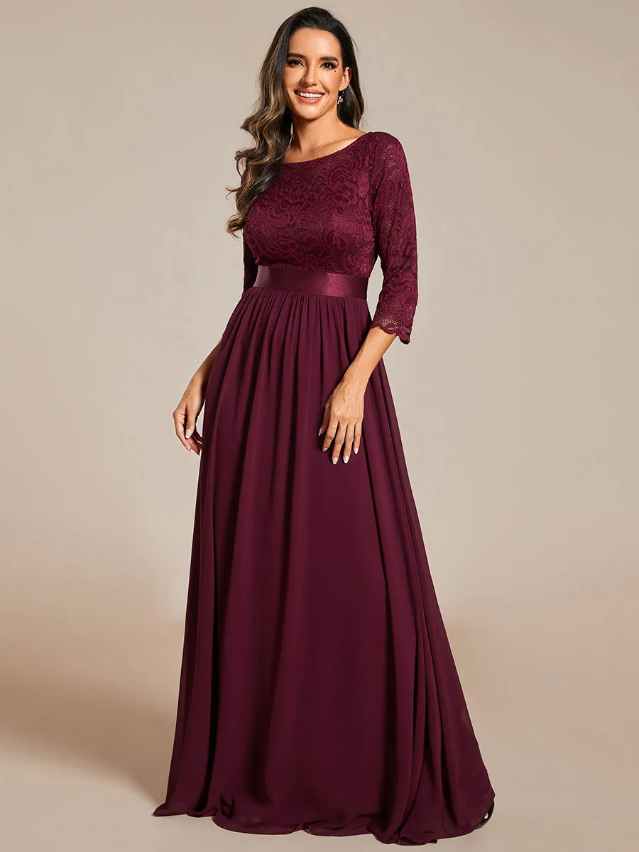 Elegant Empire  Wholesale Bridesmaid Dresses with Long Lace Sleeve