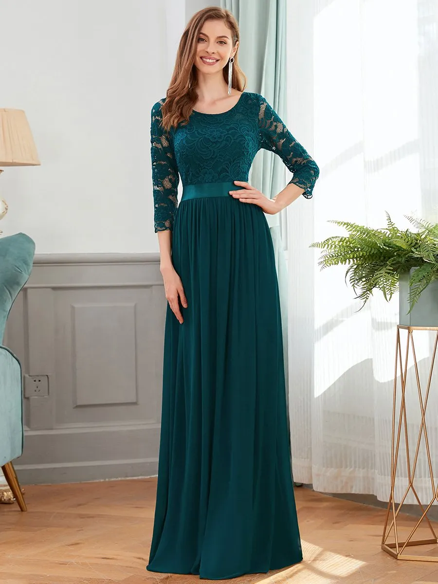 Elegant Empire  Wholesale Bridesmaid Dresses with Long Lace Sleeve