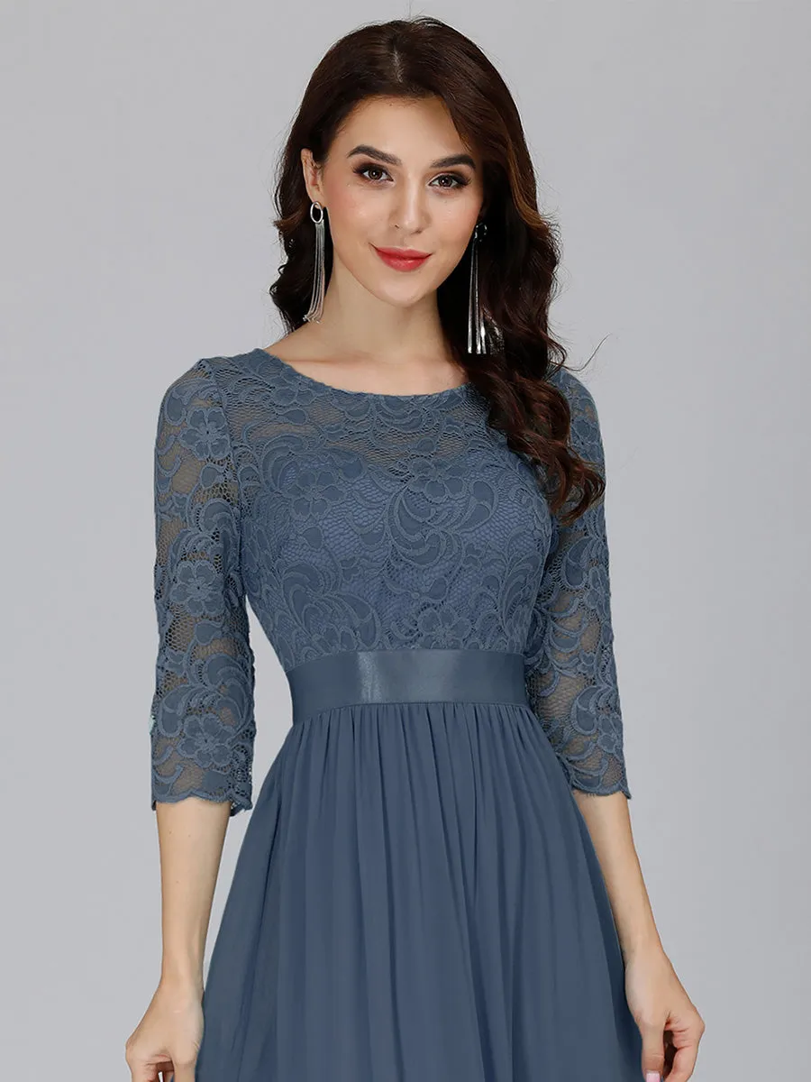 Elegant Empire  Wholesale Bridesmaid Dresses with Long Lace Sleeve