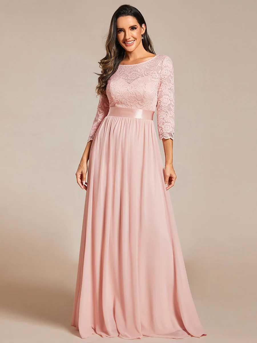 Elegant Empire  Wholesale Bridesmaid Dresses with Long Lace Sleeve