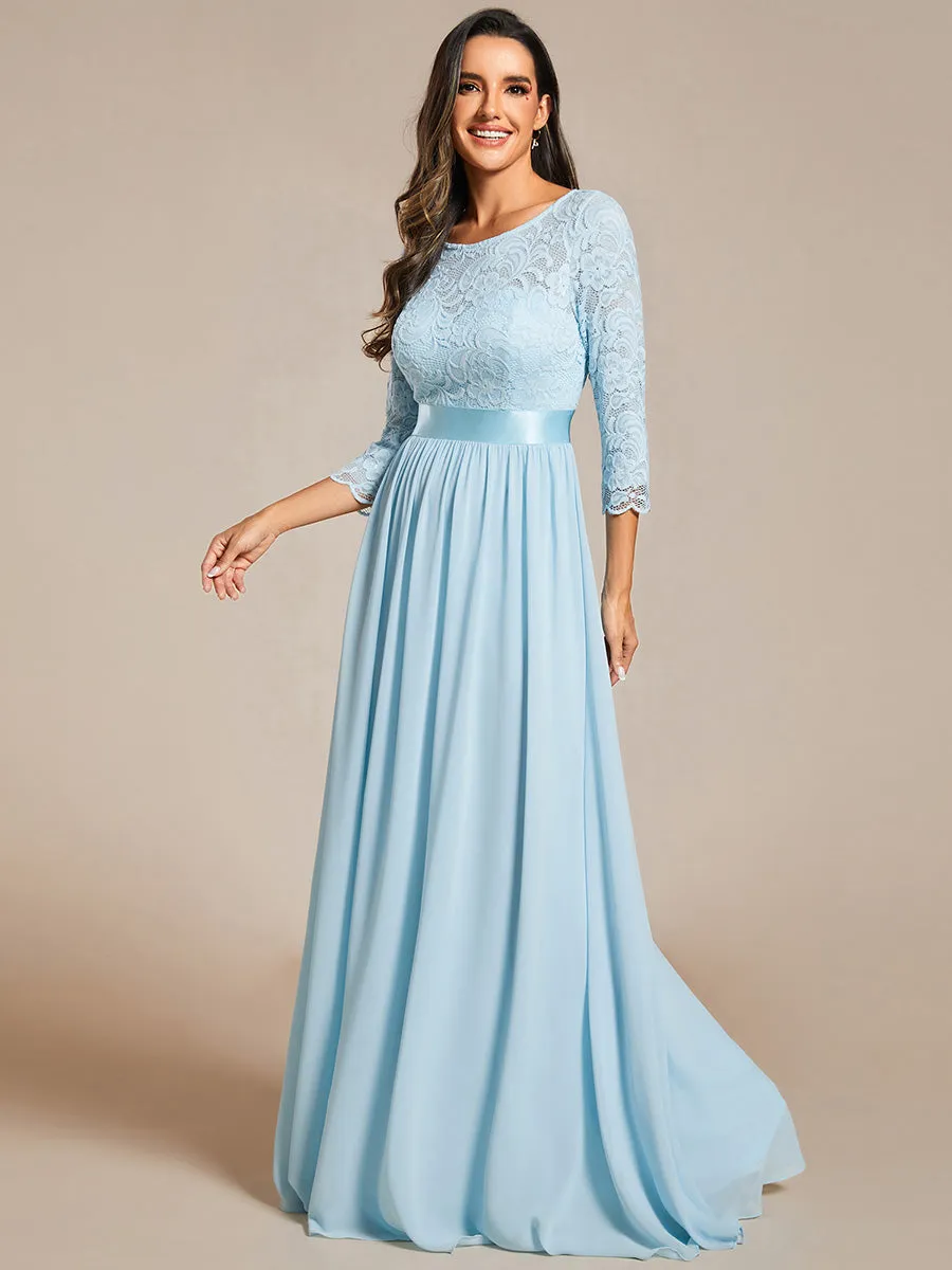 Elegant Empire  Wholesale Bridesmaid Dresses with Long Lace Sleeve