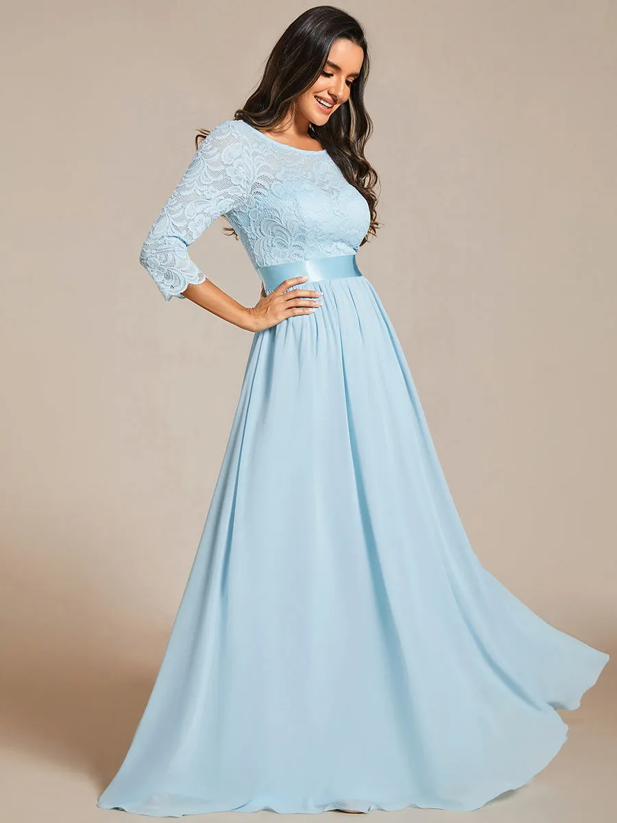 Elegant Empire  Wholesale Bridesmaid Dresses with Long Lace Sleeve