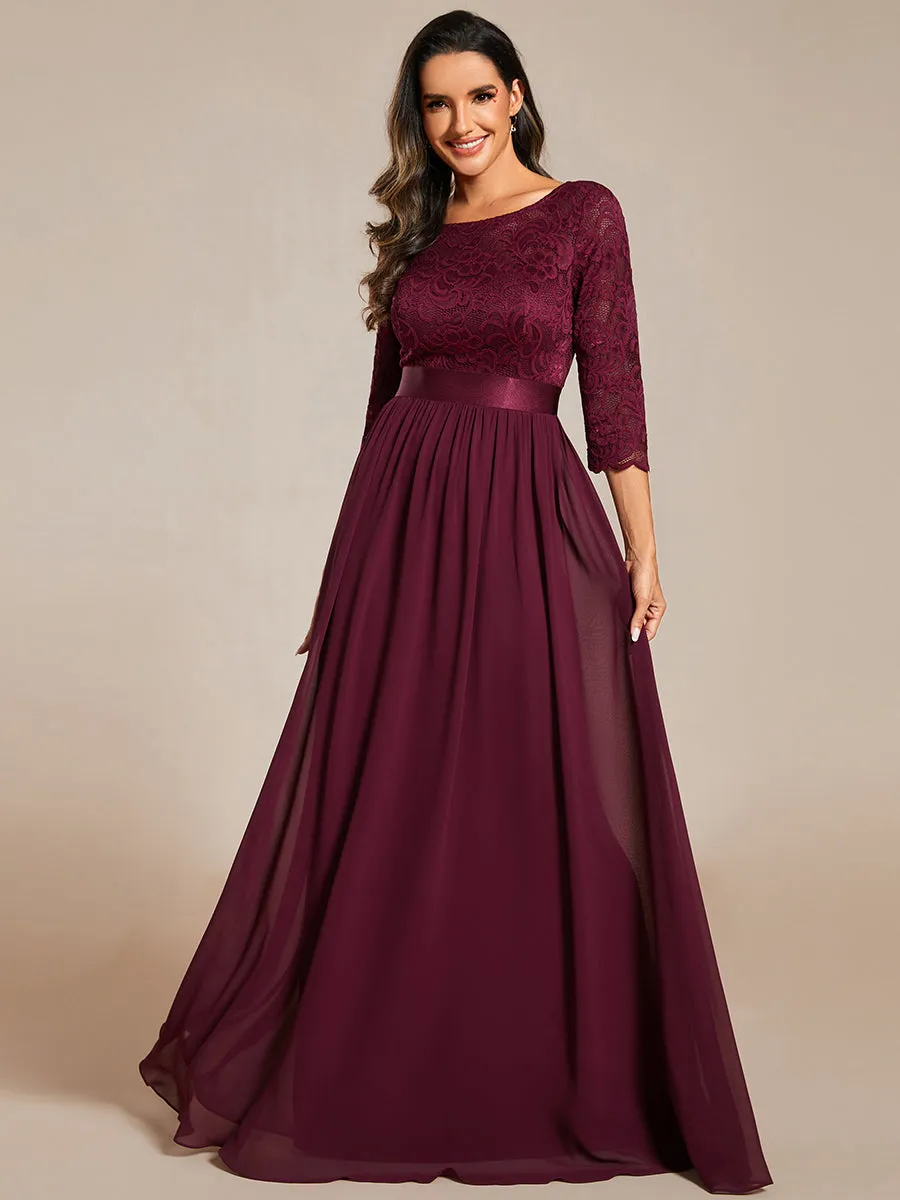 Elegant Empire  Wholesale Bridesmaid Dresses with Long Lace Sleeve