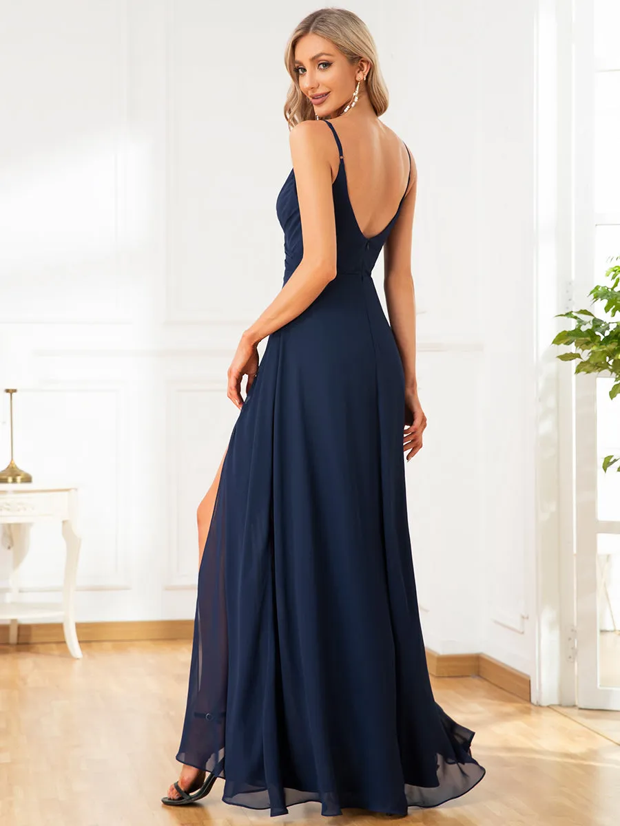 Elegant Spaghetti Straps Wholesale Chiffon Bridesmaid Dresses