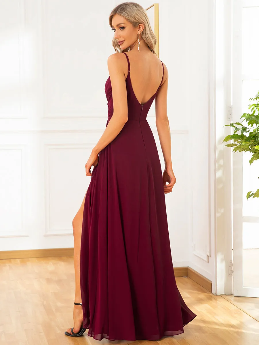 Elegant Spaghetti Straps Wholesale Chiffon Bridesmaid Dresses