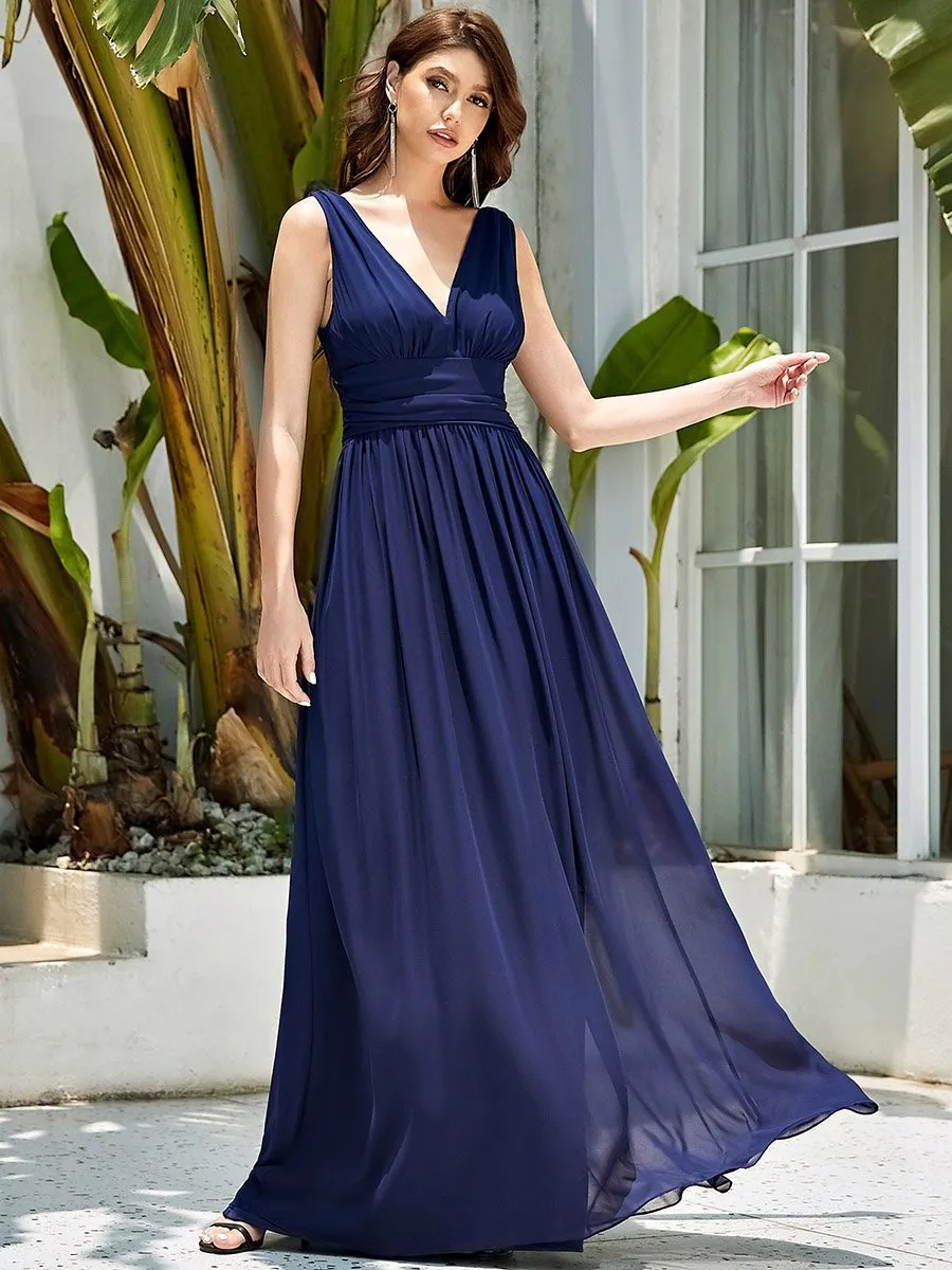 Elegant Wholesale Maxi Long Evening Dresses With Double V-Neck