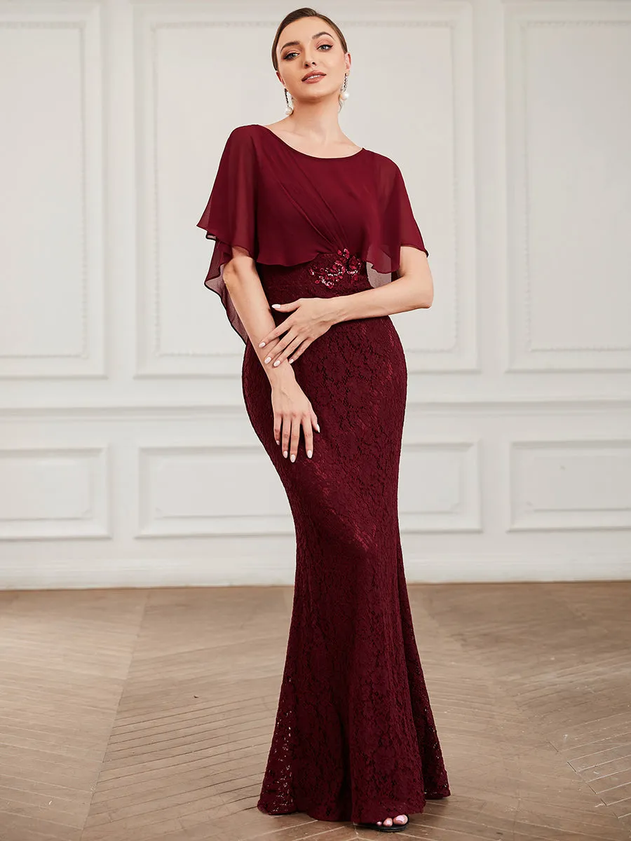 Fishtail Ruffles Sleeves Wholesale Mother of Bridesmaid Dresses