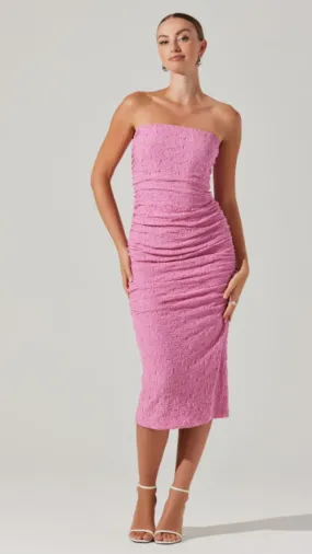 Galia Strapless Midi Dress - Pink