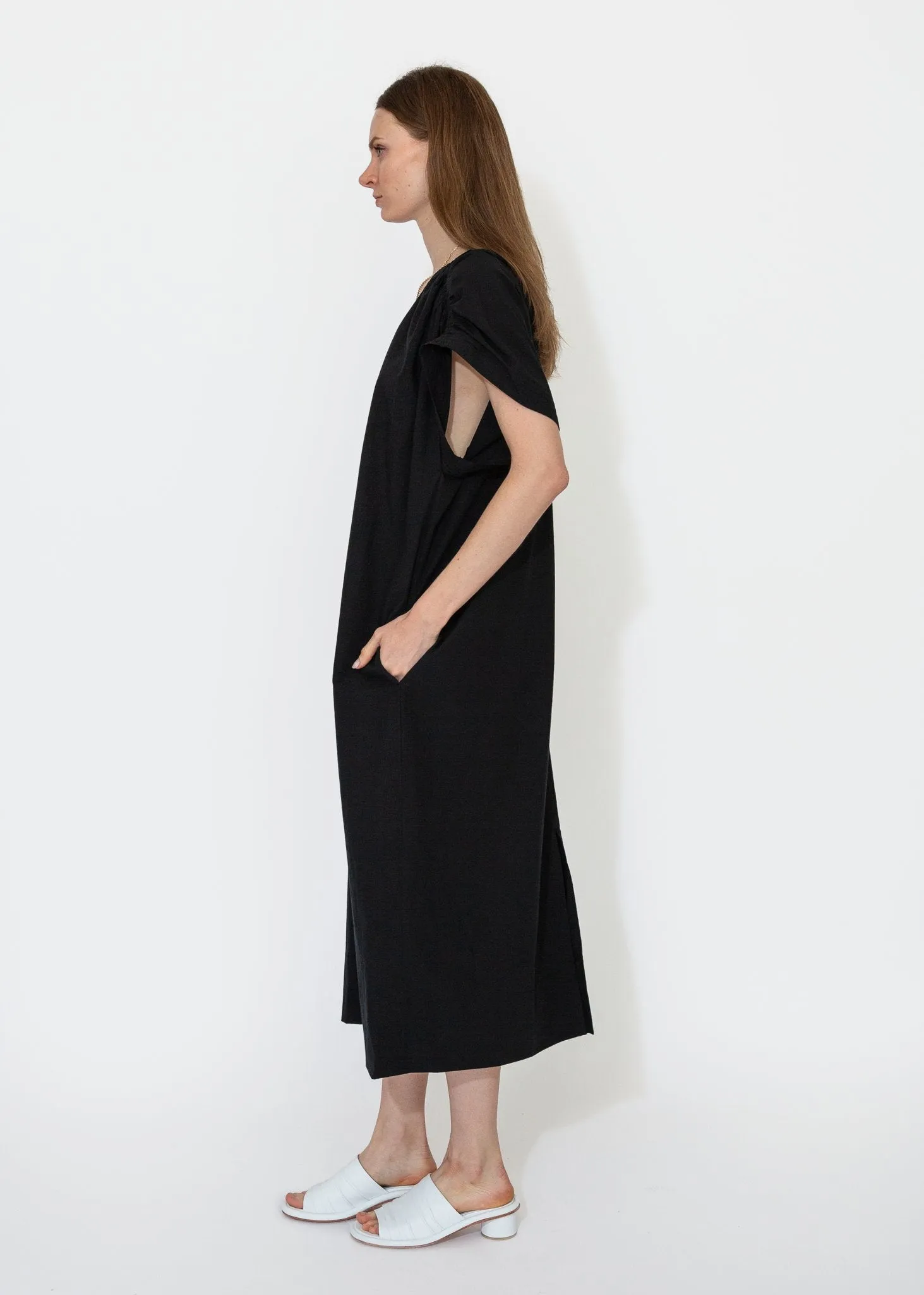 Gathered Dress in Black