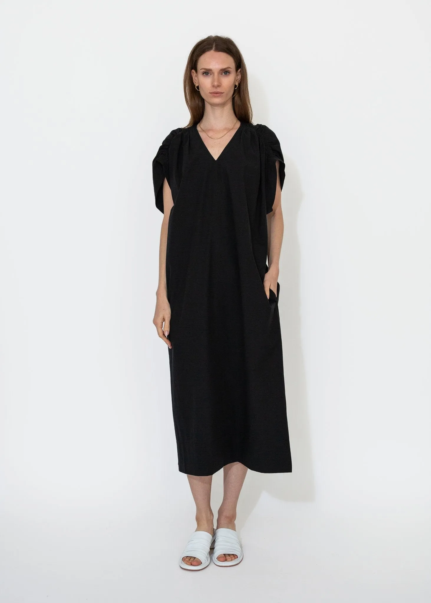 Gathered Dress in Black