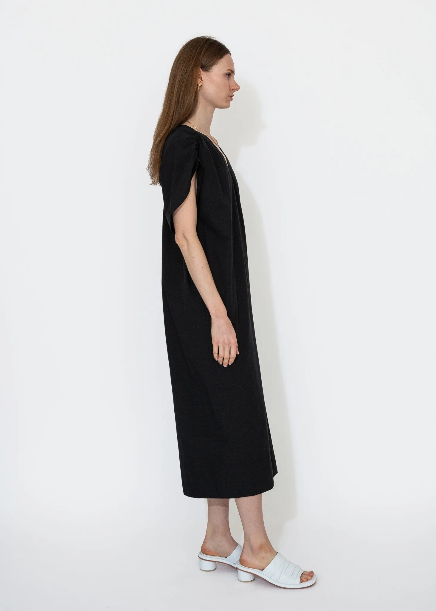 Gathered Dress in Black