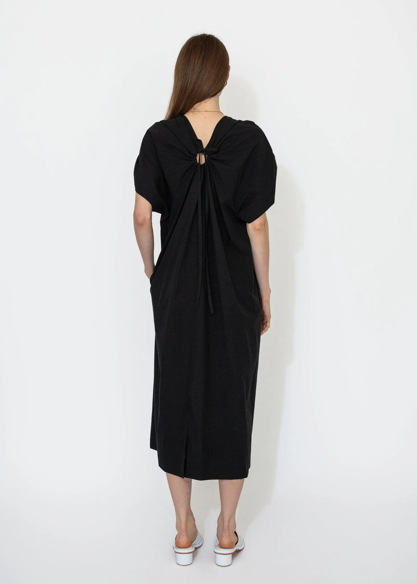 Gathered Dress in Black