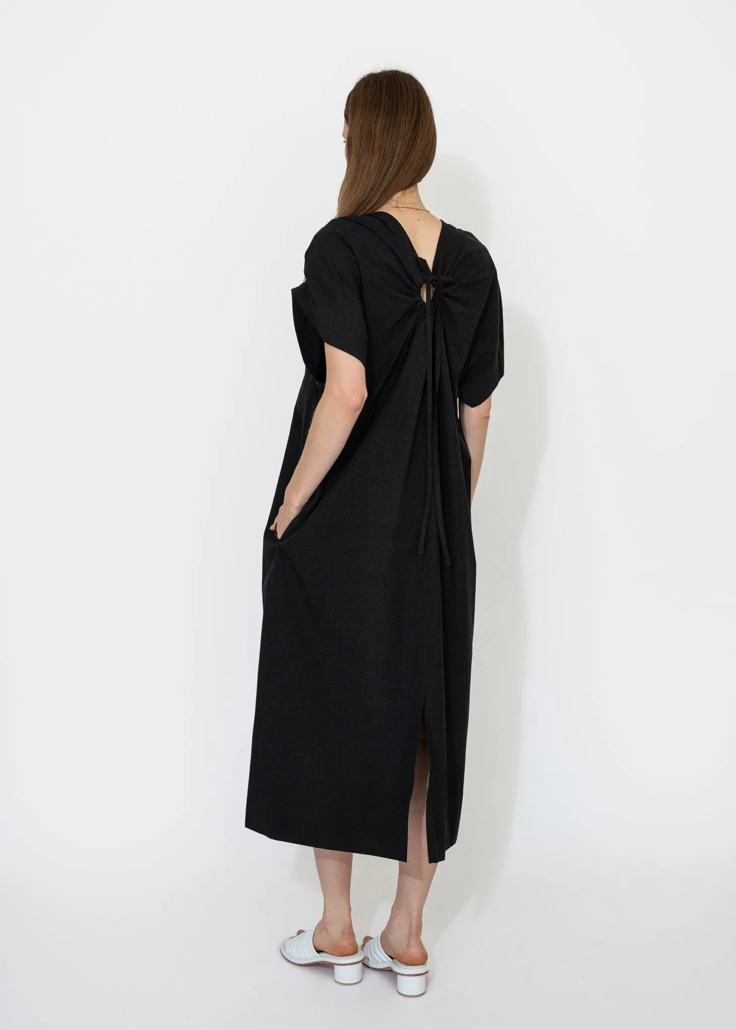 Gathered Dress in Black