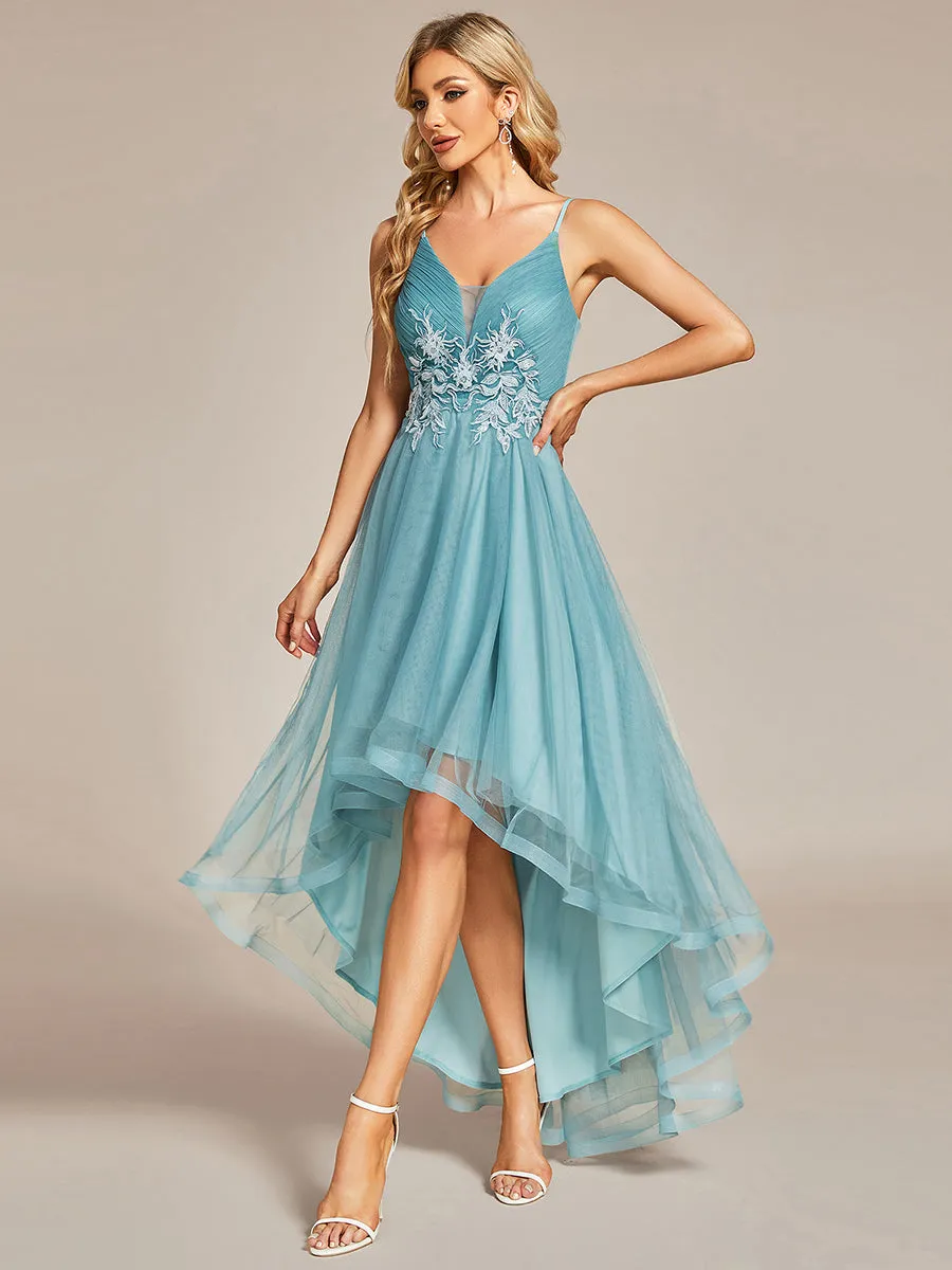 High Low Mesh Appliques Wholesale Prom Dresses