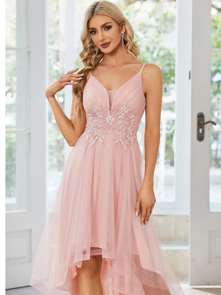 High Low Mesh Appliques Wholesale Prom Dresses