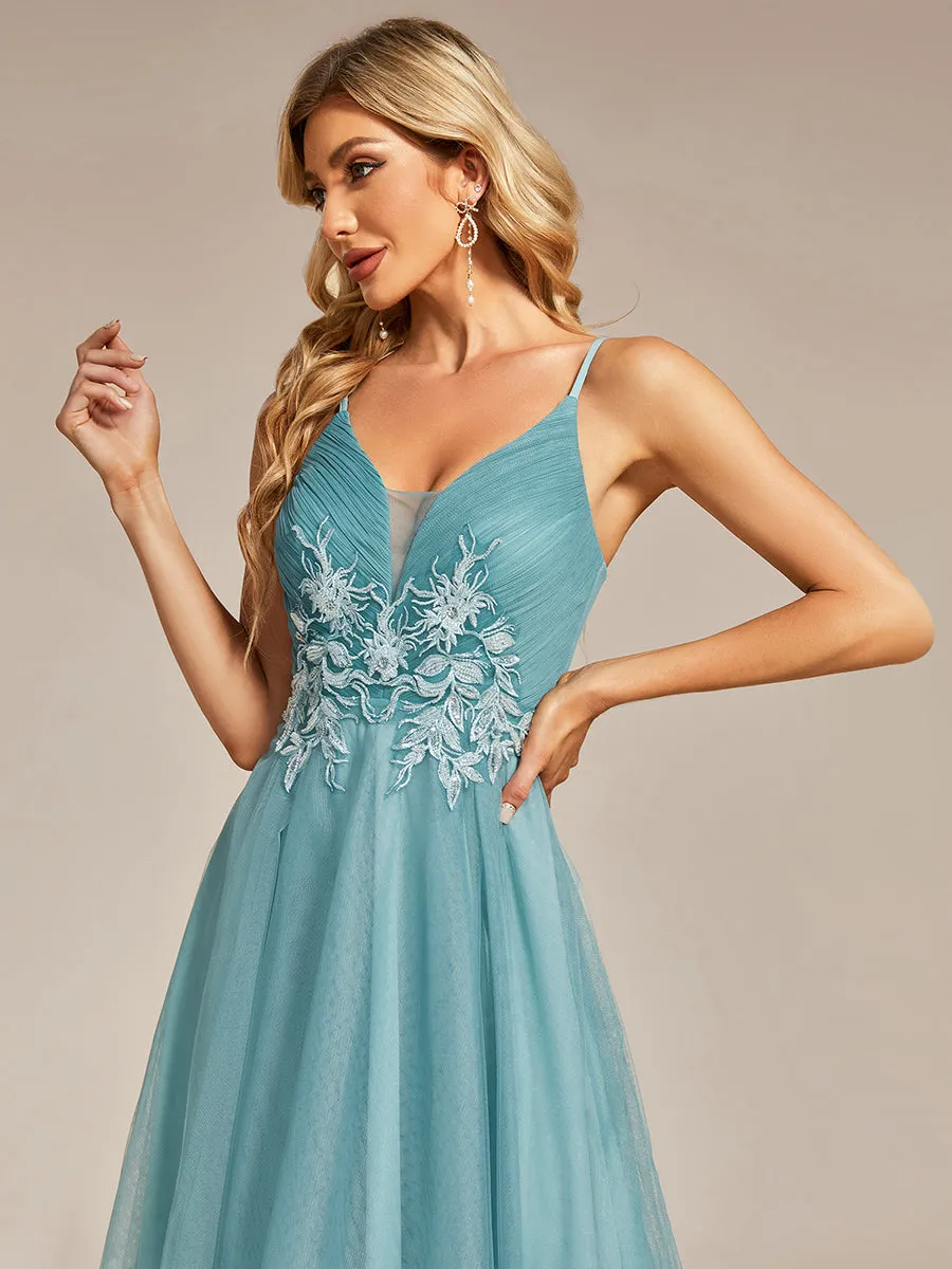 High Low Mesh Appliques Wholesale Prom Dresses