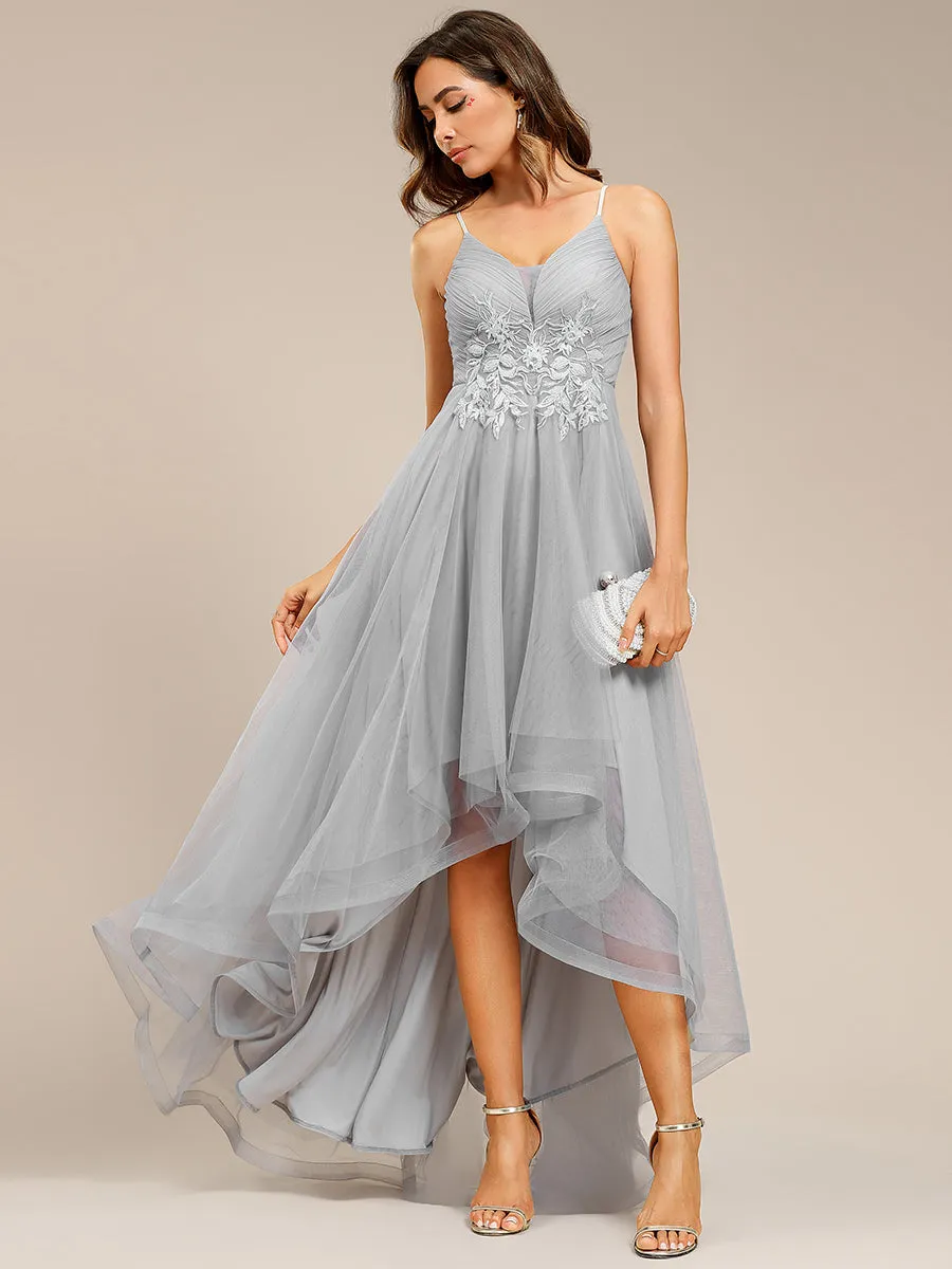 High Low Mesh Appliques Wholesale Prom Dresses