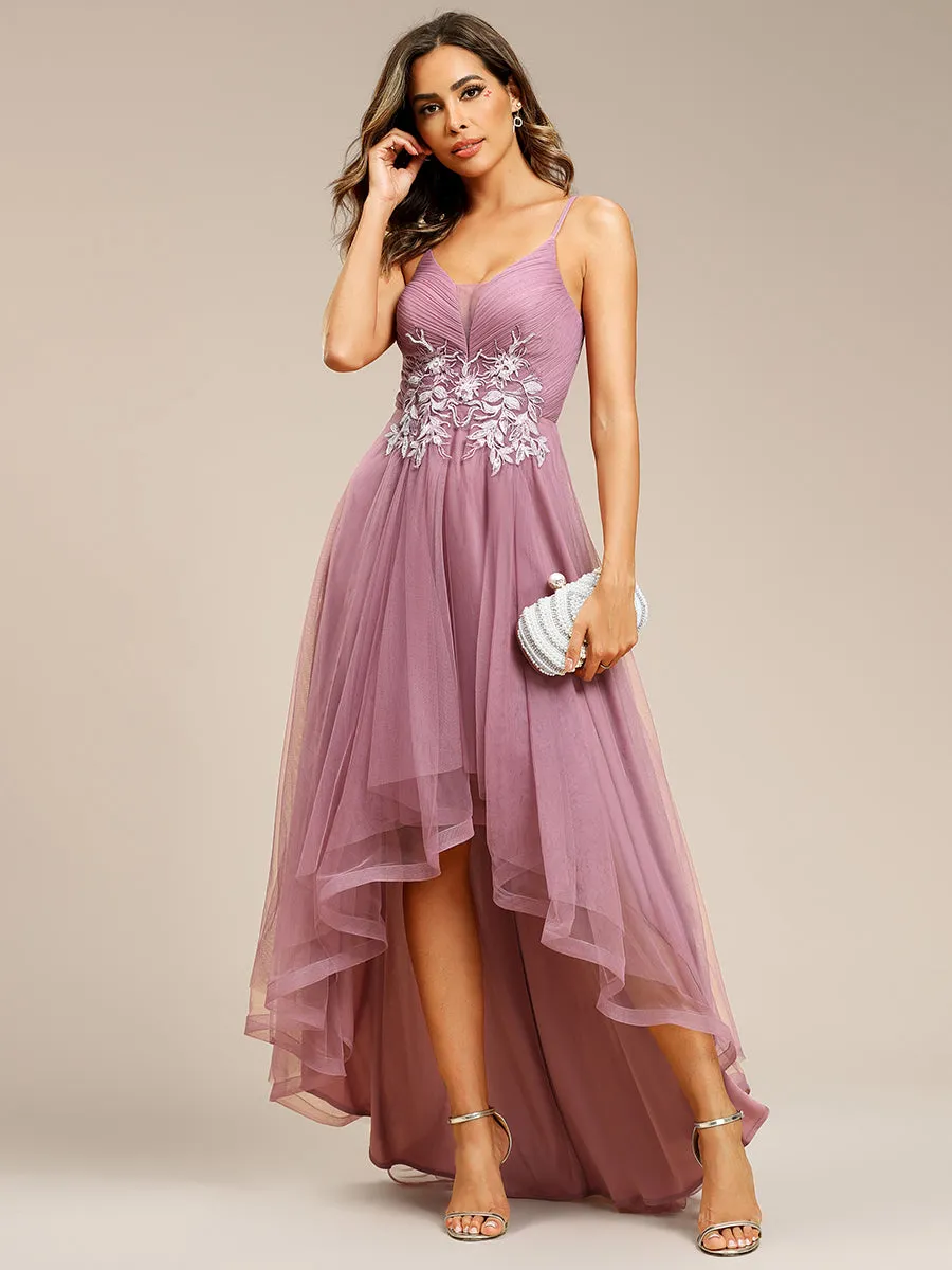 High Low Mesh Appliques Wholesale Prom Dresses