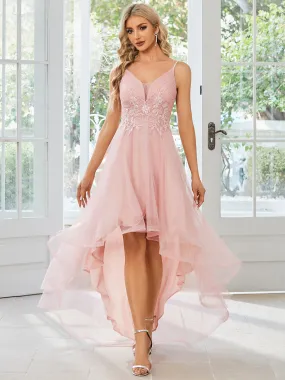 High Low Mesh Appliques Wholesale Prom Dresses