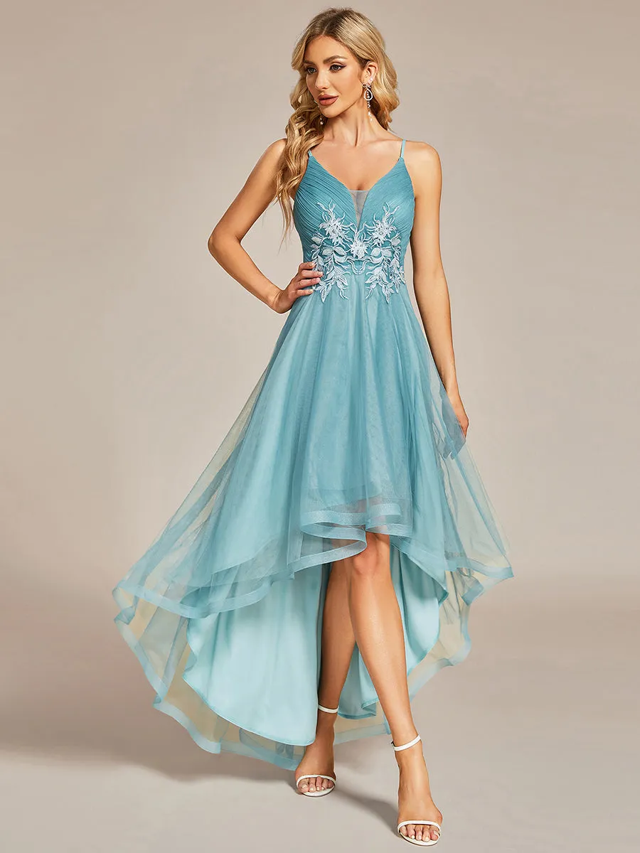 High Low Mesh Appliques Wholesale Prom Dresses