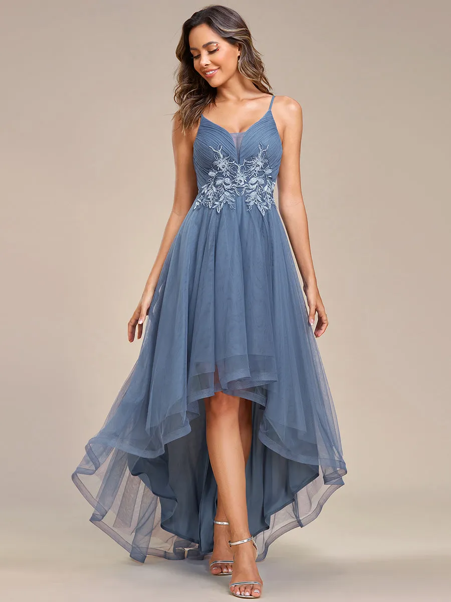 High Low Mesh Appliques Wholesale Prom Dresses