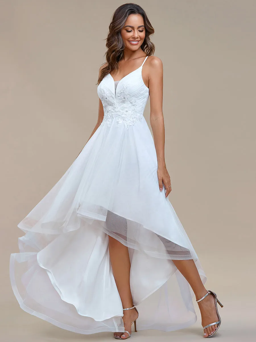 High Low Mesh Appliques Wholesale Prom Dresses