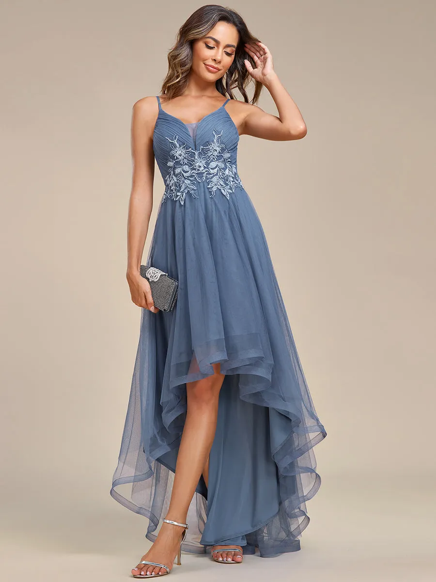 High Low Mesh Appliques Wholesale Prom Dresses