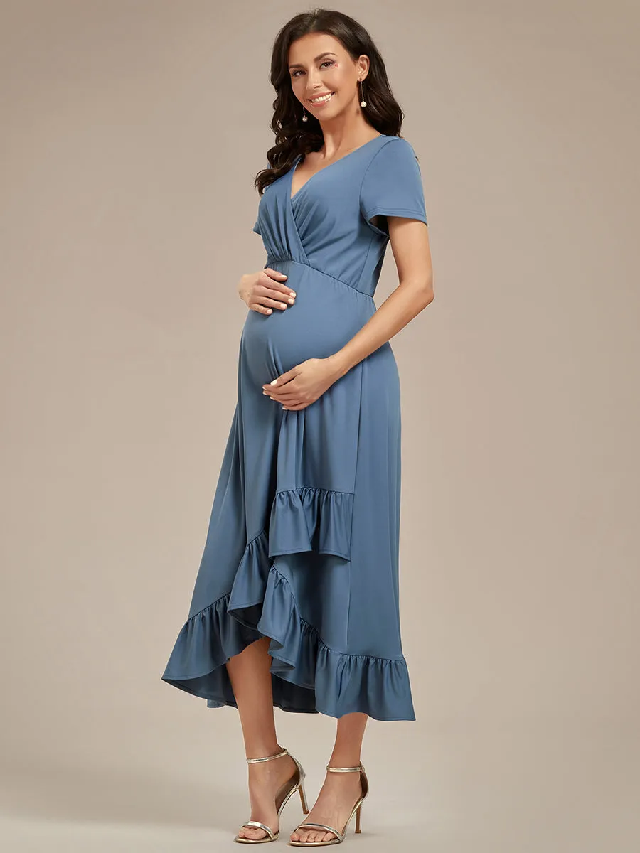 High Low Ruffles Wholesale Maternity Dresses