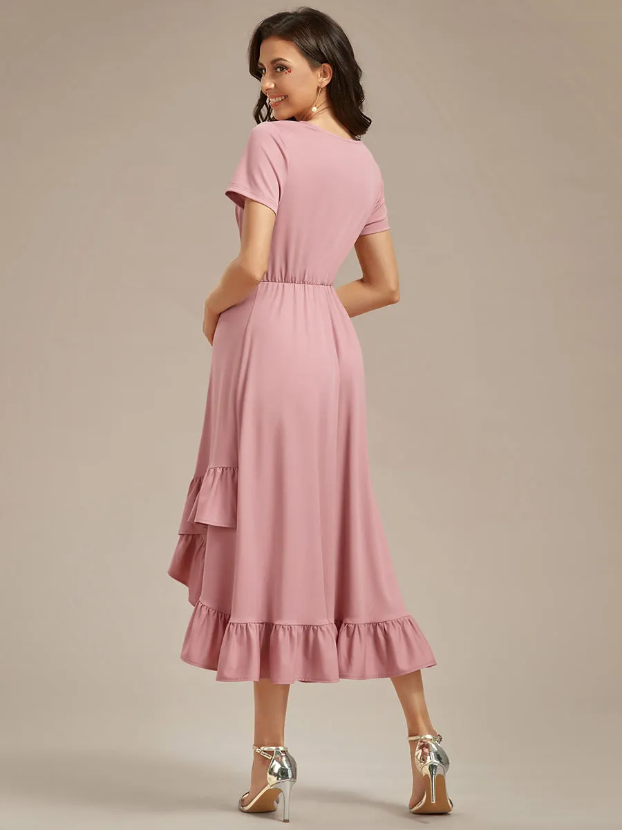 High Low Ruffles Wholesale Maternity Dresses