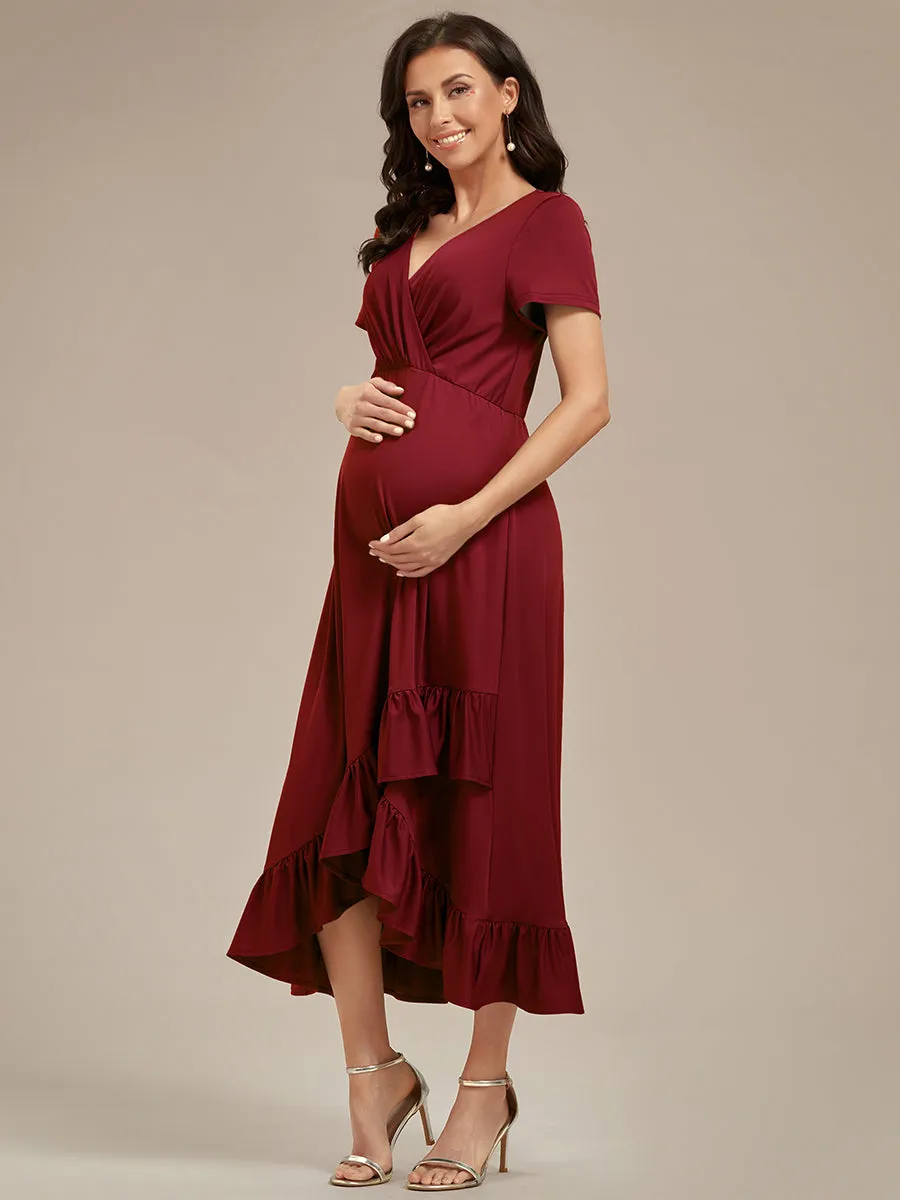 High Low Ruffles Wholesale Maternity Dresses