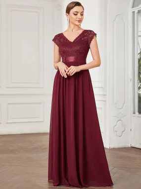 Hot Deep V Neck A Line Wholesale Bridesmaid Dresses