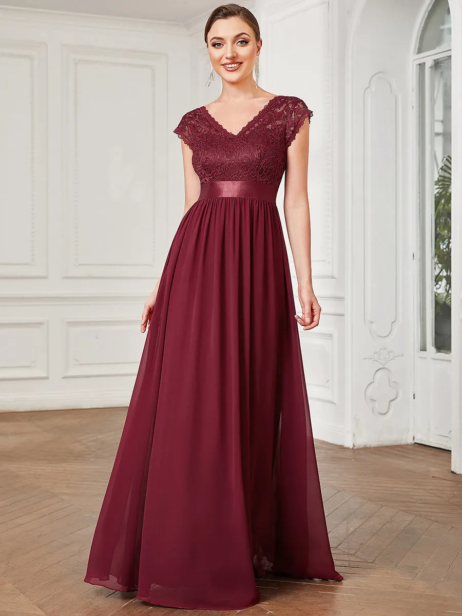 Hot Deep V Neck A Line Wholesale Bridesmaid Dresses