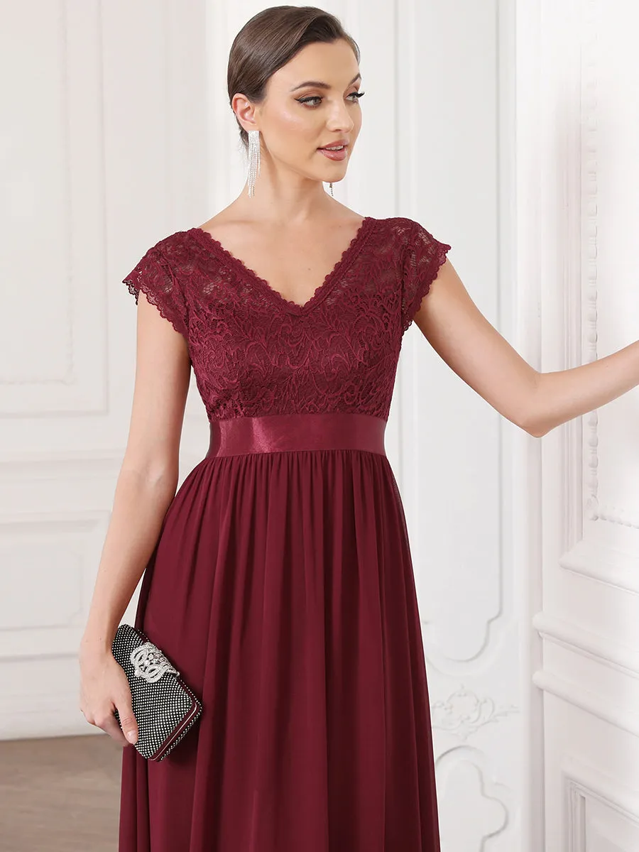 Hot Deep V Neck A Line Wholesale Bridesmaid Dresses