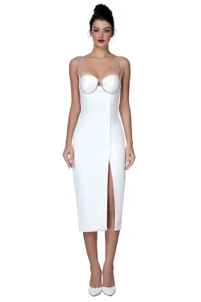 Iris White Midi Dress