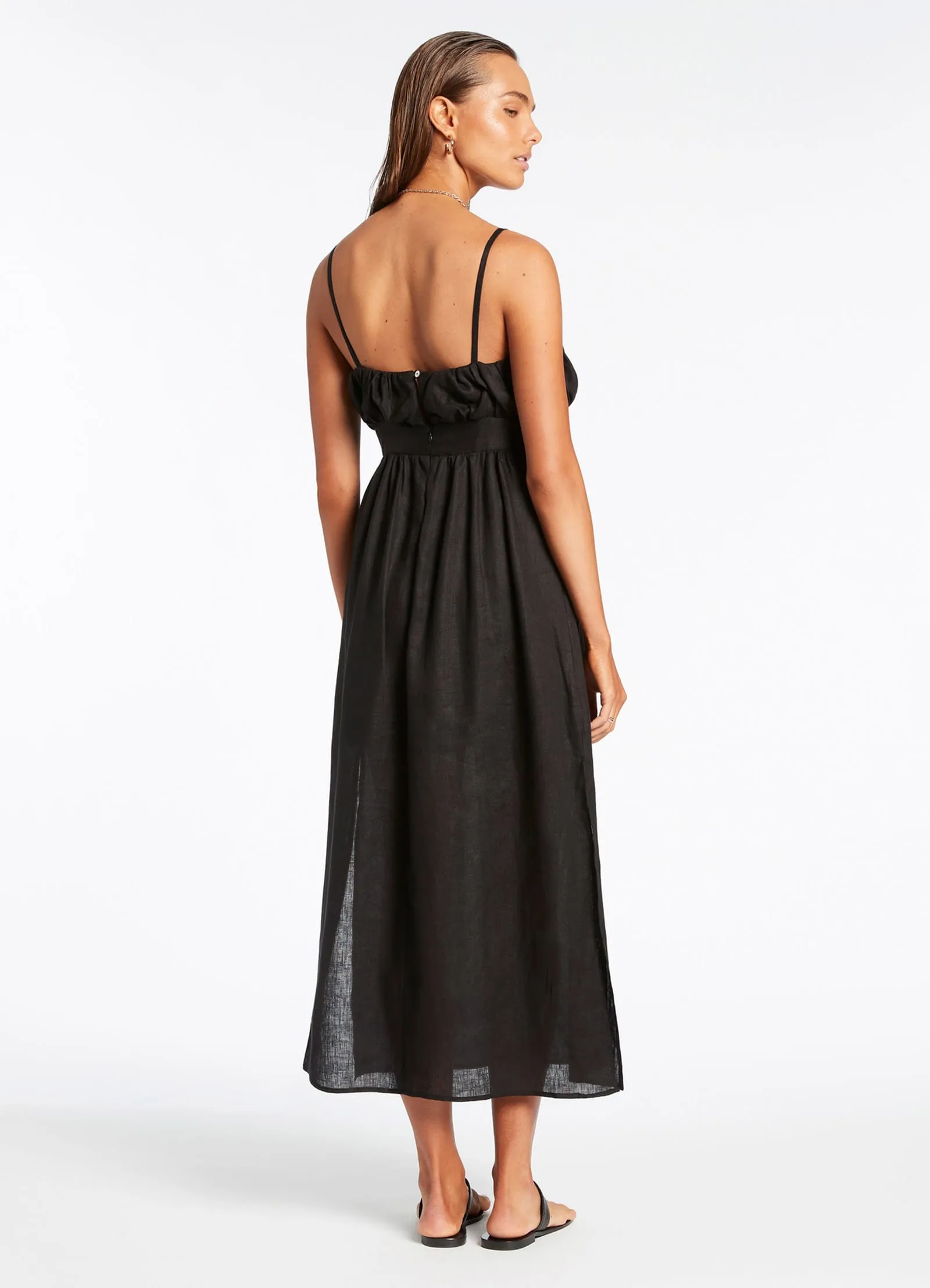 Jetset Gathered Dress - Black